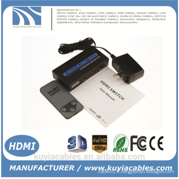 Connecteur en métal de haute qualité Connecteur HDMI 3x1 adaptateur convertisseur de commutation Support audio HDMI 1.3 Vidéo 3D 720p 1080i 1080p